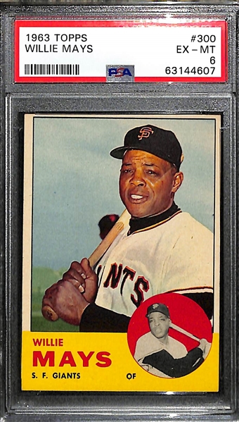 Willie Mays Graded Lot - 1963 Topps #300 PSA 6 & 1961 Topps MVP #482 PSA 5.5