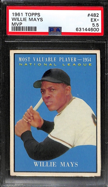 Willie Mays Graded Lot - 1963 Topps #300 PSA 6 & 1961 Topps MVP #482 PSA 5.5