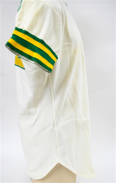 1975 Team-Issued and Used Rick Langford Oakland A's Jersey (Size 44 by McAuliffe Uniform Corp.)