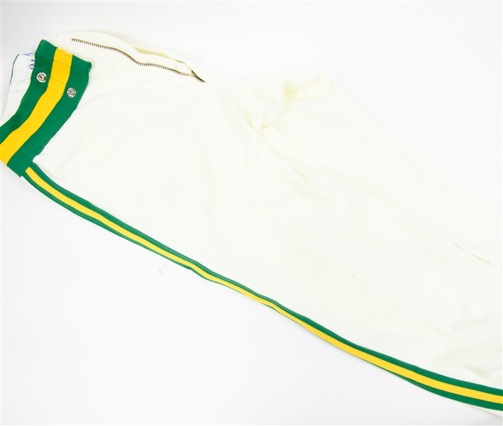1975 Team-Issued and Used Rick Langford Oakland A's Pants (Size 31/25) by McAuliffe Uniform Corp.)