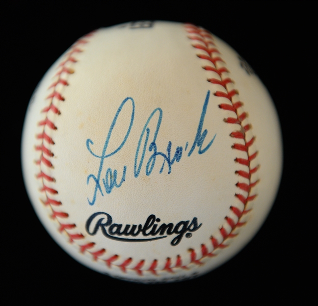Hank Aaron & Lou Brock Signed Baseballs - JSA Auction LOA