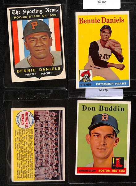 Lot of (21) 1959 and 1960 Topps Baseball w. Musial and Aaron Baseball Thrills