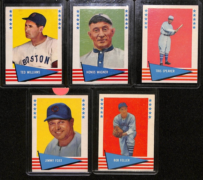 Lot of (30+) 1961 Fleer Baseball Greats Inc. Ted Williams, Honus Wagner, and Tris Speaker