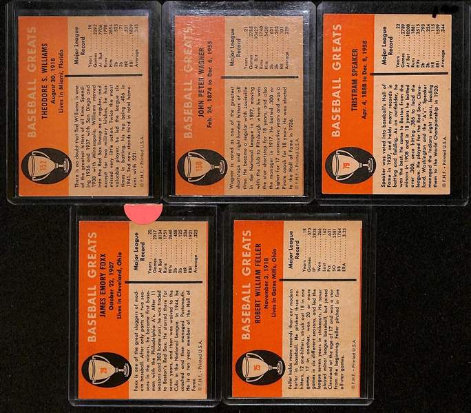 Lot of (30+) 1961 Fleer Baseball Greats Inc. Ted Williams, Honus Wagner, and Tris Speaker