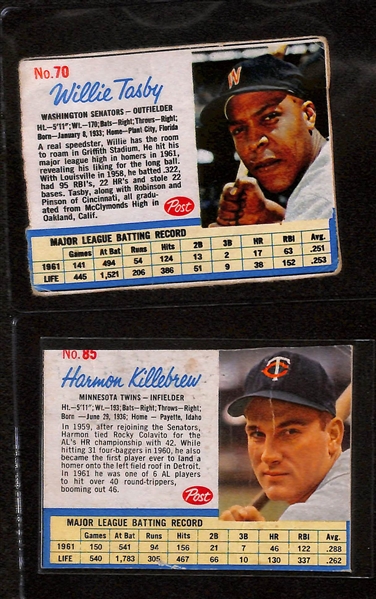 Lot of (40+) 1961-63 Post Cereal Baseball Cards Featuring 1961 Hank Aaron PSA 3