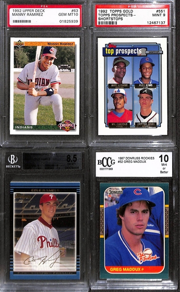 Lot of (35+) Graded Mostly Modern Baseball w. Jeter, Griffey Jr., Guerrero Jr., and Others 