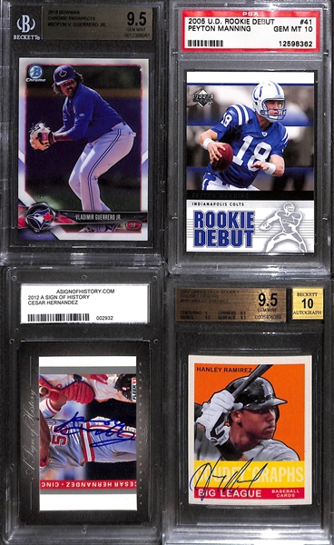 Lot of (35+) Graded Mostly Modern Baseball w. Jeter, Griffey Jr., Guerrero Jr., and Others 