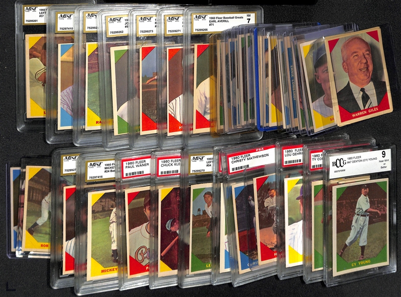Lot of (35+) 1960 Fleer Baseball Greats w. Young, Cobb, Gehrig, Wagner and More!