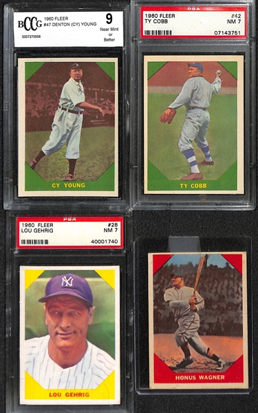 Lot of (35+) 1960 Fleer Baseball Greats w. Young, Cobb, Gehrig, Wagner and More!