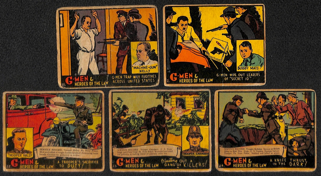 Lot of (25+) Vintage Sports and Non Sports w. 1940 Play Ball  Joe Cronin, War Bulletin, G-Men, Scoops Cards and More!