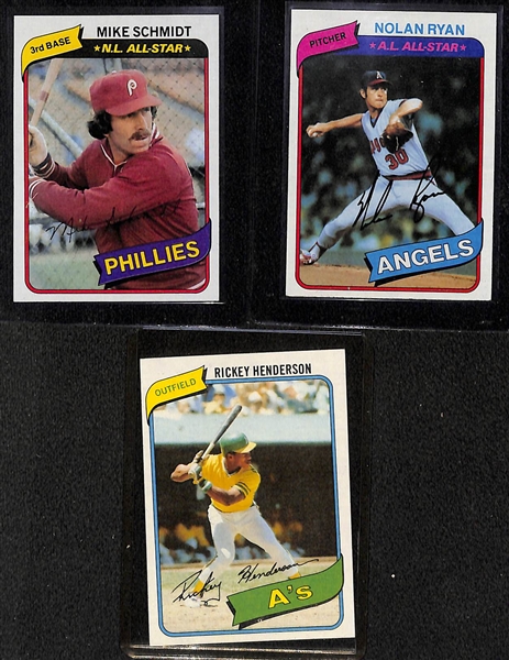 1979 & 1980 Topps Baseball Complete Sets w. Ozzie Smith and Rickey Henderson Rookies
