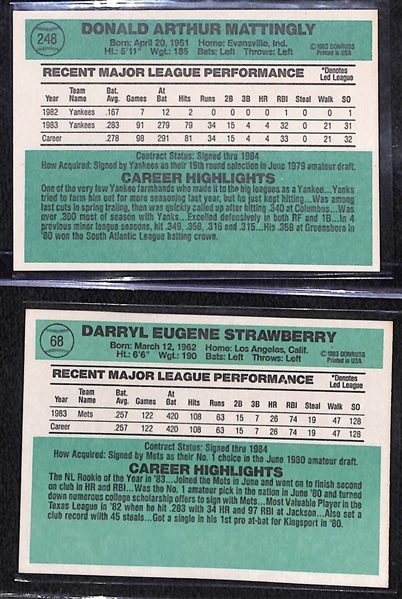 1984 & 1985 Donruss Baseball Complete Sets w. Mattingly, Puckett and Clemens Rookies