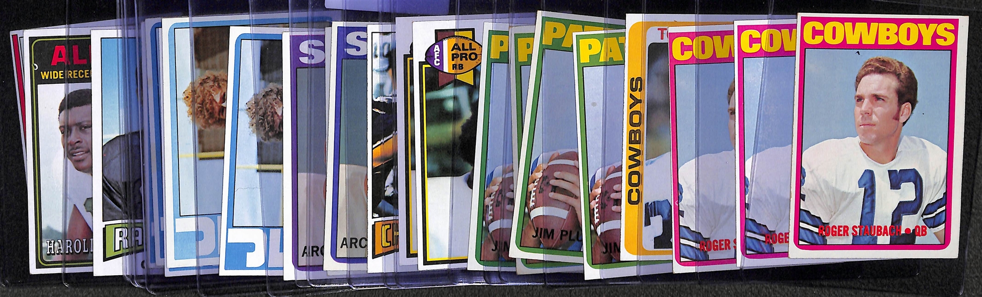 Lot of (22) 1970s Football Rookies w. Staubach, Dorsett, Plunkett, Campbell, and More