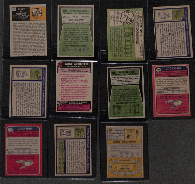 Lot of (11) 1970s Steelers Mostly Rookie Lot with Joe Greene and Others