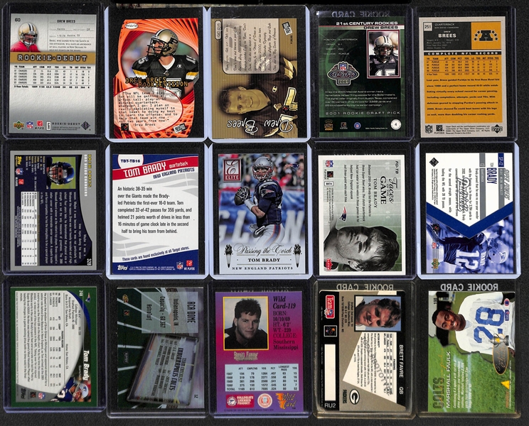 Lot of (60+) Football Modern Rookies and Stars w. Brady, Manning, Brees, Favre, Wilson and Others