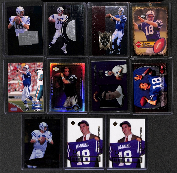 Lot of (19) Peyton Manning and Randy Moss Rookie Cards