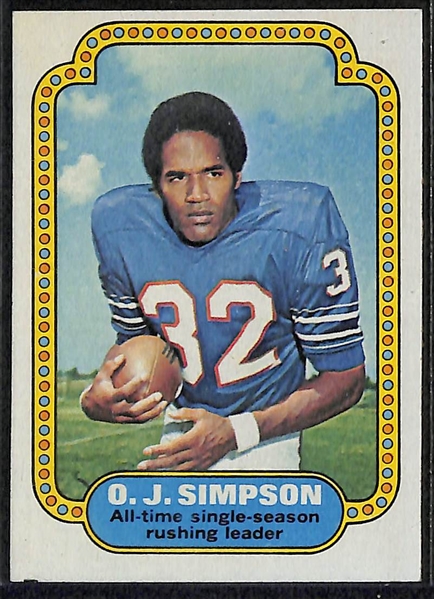 Lot of (30+) 1970s Football w. OJ Simpson, Roger Staubach Rookie and Others