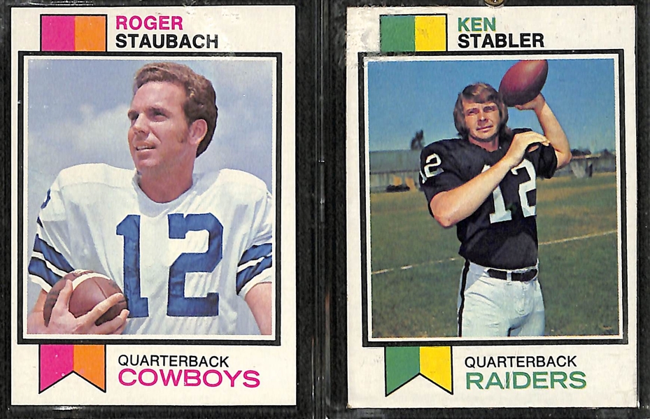 Lot of (30+) 1970s Football w. OJ Simpson, Roger Staubach Rookie and Others