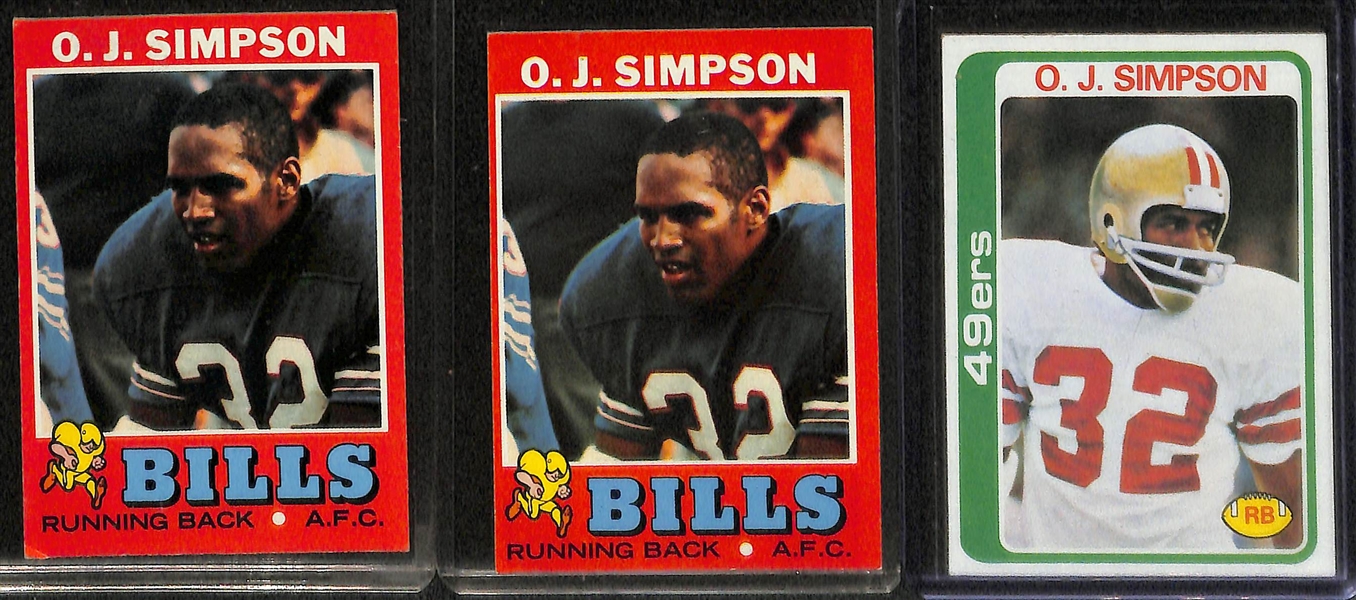 Lot of (30+) 1970s Football w. OJ Simpson, Roger Staubach Rookie and Others