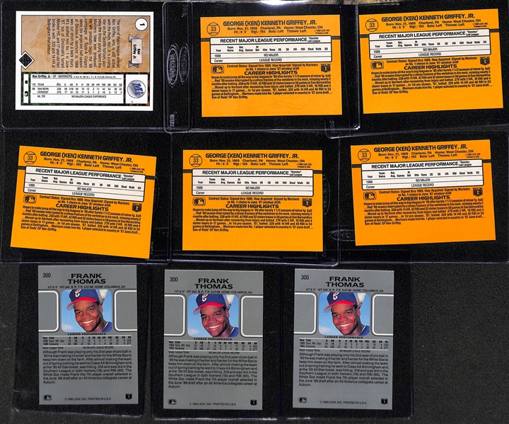 Lot of (9) Baseball Rookies w. Ken Griffey Jr Upper Deck and Frank Thomas