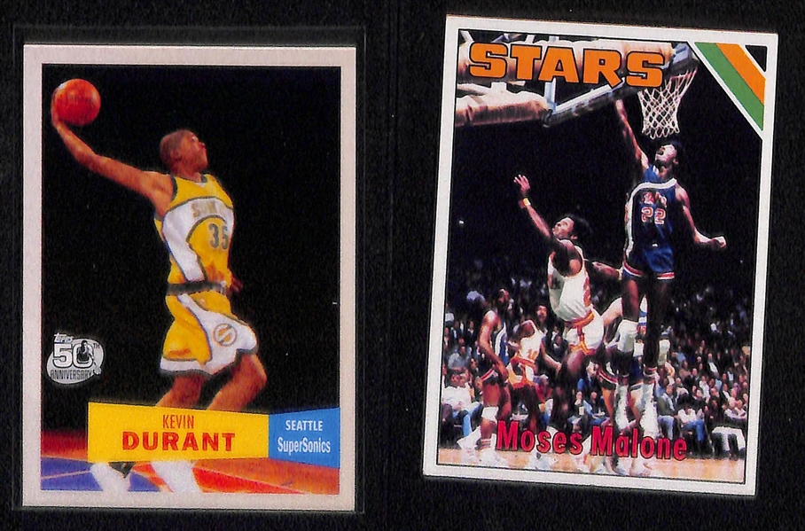 Lot of (6) Vintage and Modern Basketball Rookies and Stars w. Bryant, Maravich, Durant and Others