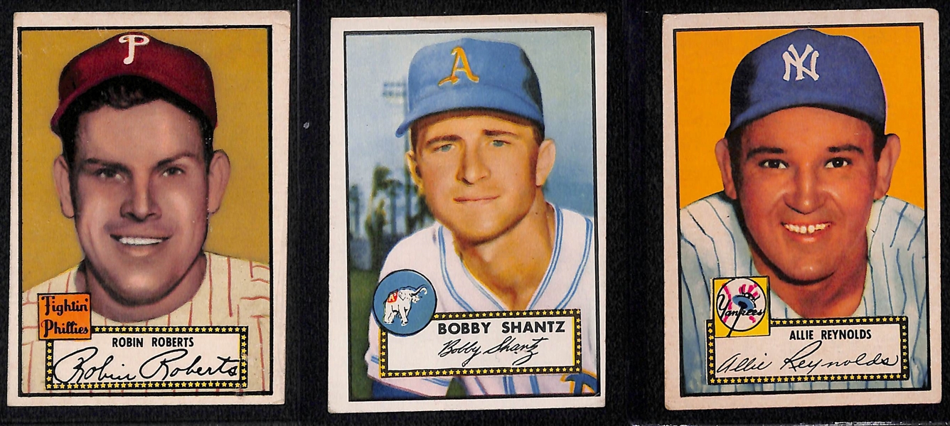 Lot of (9) 1952 & 1953 Mostly Topps Baseball w. Roberts, Mize, Campanella and Others