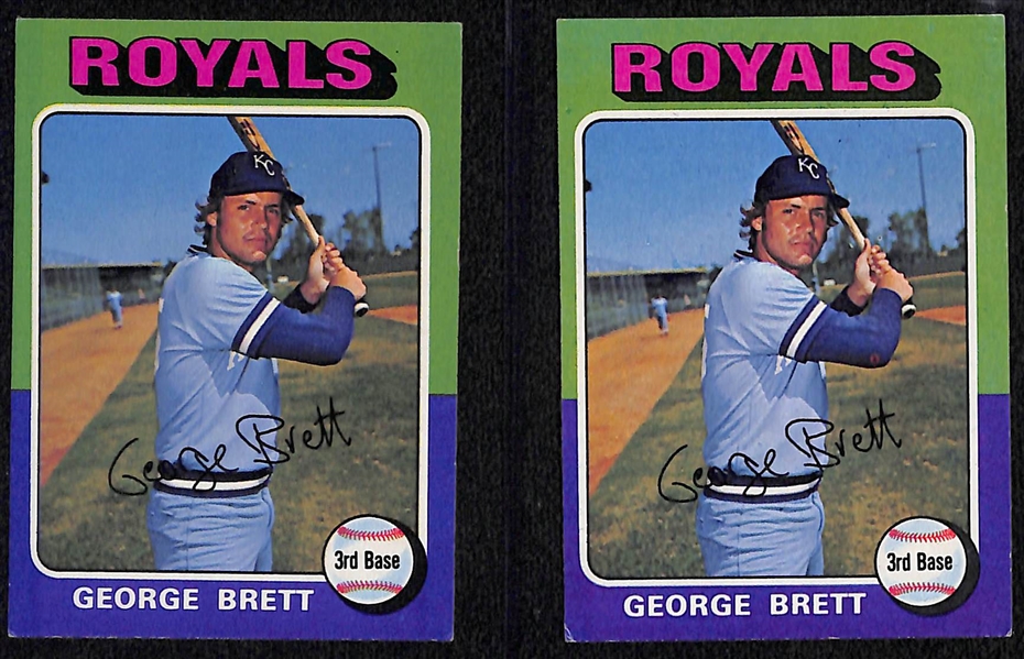 Lot of (11) 1970s Baseball Rookie Hall of Famers w. Brett, Yount, Murray, Smith
