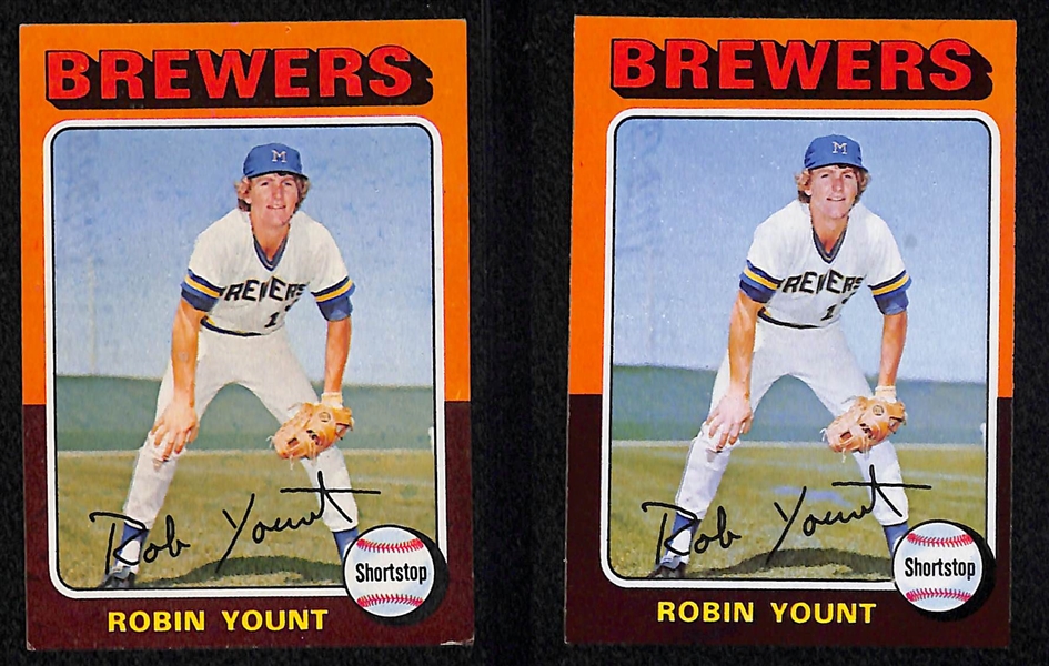 Lot of (11) 1970s Baseball Rookie Hall of Famers w. Brett, Yount, Murray, Smith