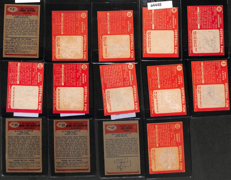 Lot of (25+) Mostly 1950s Football Cards w. Gifford, Jurgensen, Blanda, Bednarik, Layne, and Others