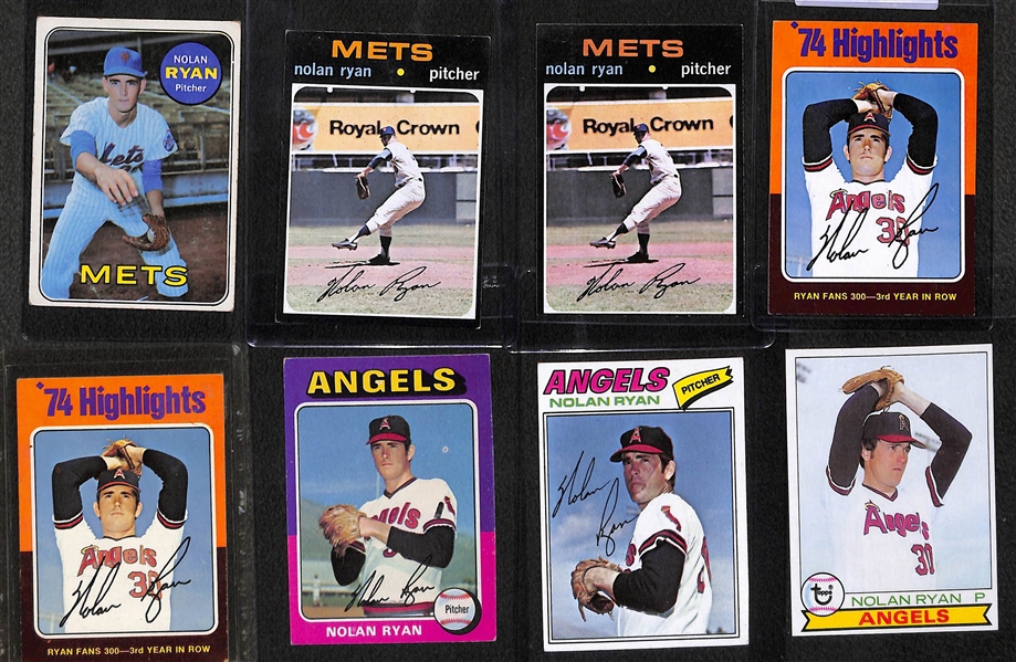 Lot of (17) 1969-1984 Nolan Ryan Baseball Cards