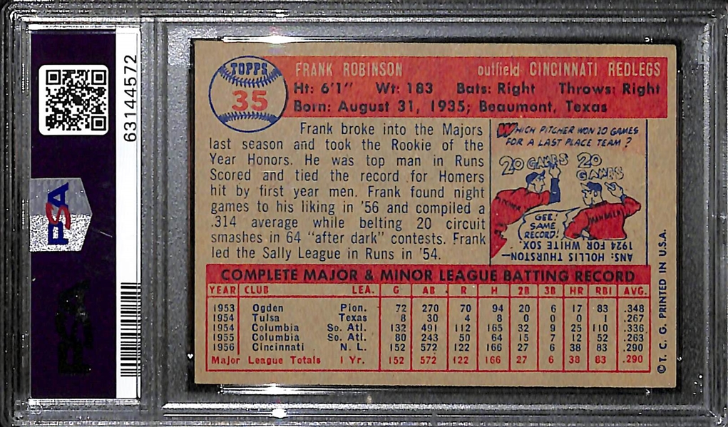 1957 Topps Frank Robinson (HOF) #35 Rookie Card Graded PSA 5 EX