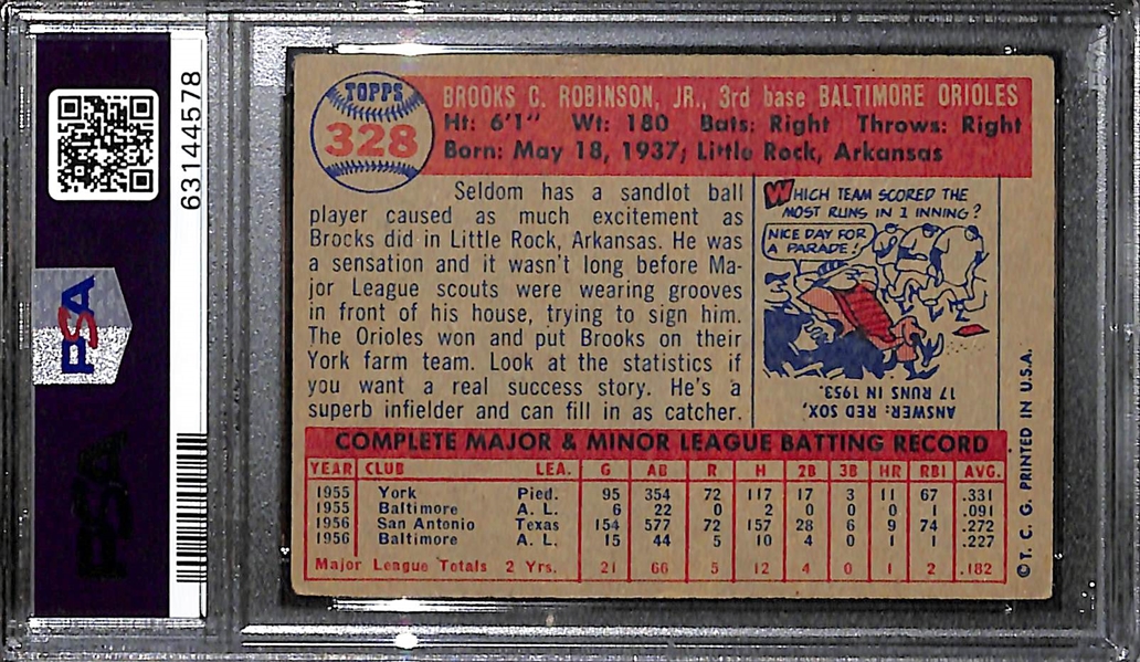1957 Topps Brooks Robinson (HOF) #328 Rookie Card Graded PSA 3 VG