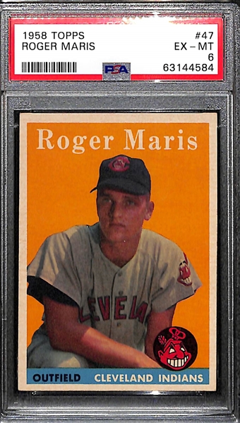 1958 Topps Roger Maris (HOF) #47 Rookie Card Graded PSA 6 EX-MT