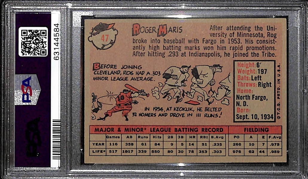 1958 Topps Roger Maris (HOF) #47 Rookie Card Graded PSA 6 EX-MT