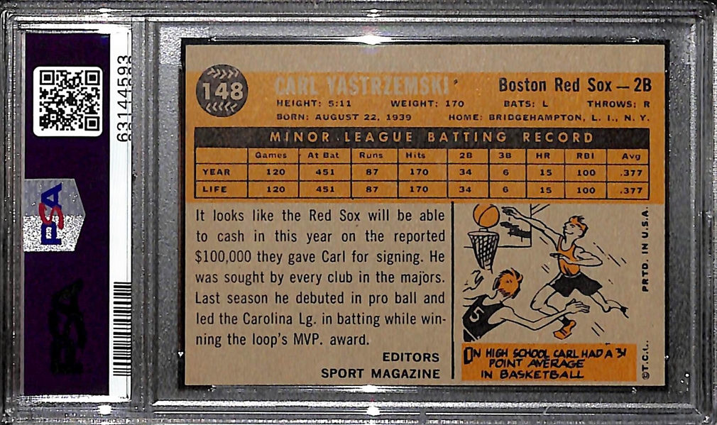 1960 Topps Carl Yastrzemski (HOF) #148 Rookie Card Graded PSA 7 NM