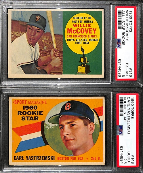 1960 Topps HOFer Rookie Lot - Willie McCovey (PSA 6) Carl Yastrzemski (PSA 2.5)
