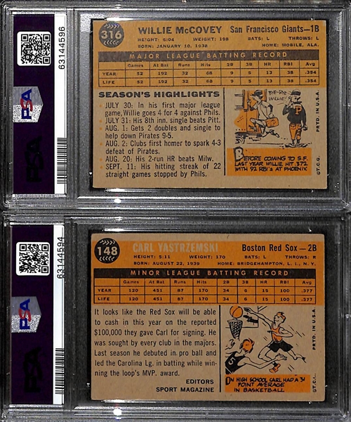 1960 Topps HOFer Rookie Lot - Willie McCovey (PSA 6) Carl Yastrzemski (PSA 2.5)