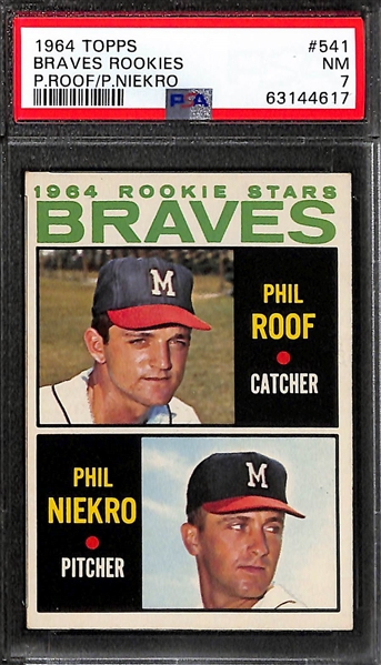 Rookie Lot - 1963 Stargell (PSA Authentic), 1964 Phil Niekro (PSA 7), 1964 Tommy John (PSA 7)