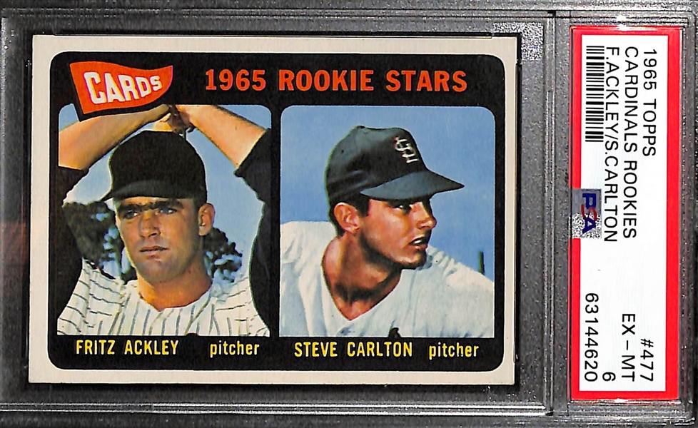 1965 Topps HOF Rookie Lot - Joe Morgan (PSA 7), Steve Carlton (PSA 6), Jim Catfish Hunter (PSA 5)