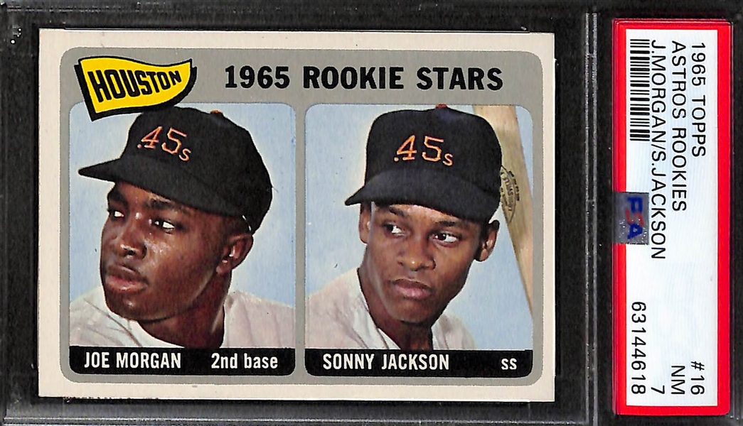 1965 Topps HOF Rookie Lot - Joe Morgan (PSA 7), Steve Carlton (PSA 6), Jim Catfish Hunter (PSA 5)