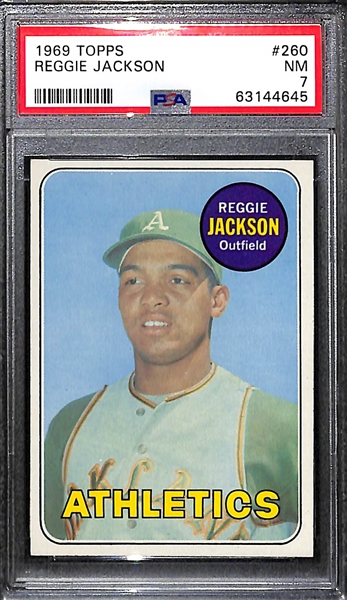1969 Topps Reggie Jackson (HOF) #260 Rookie Card Graded PSA 7 NM