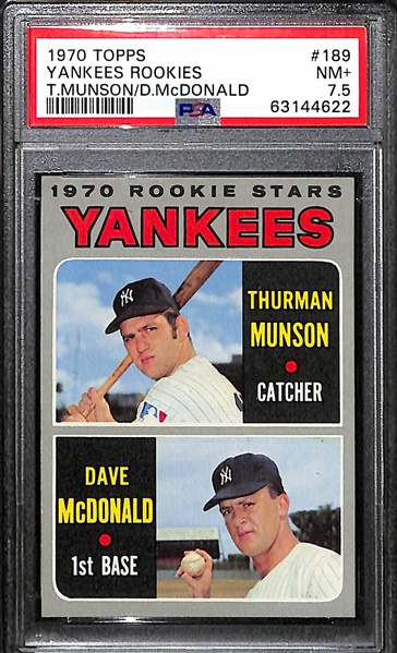 1970 Topps Thurman Munson #189 Rookie Card Graded PSA 7.5 NM+