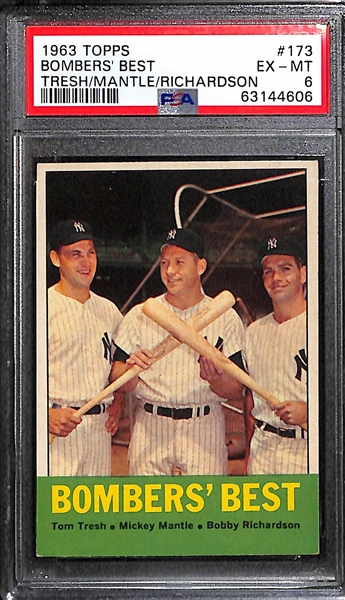 Mickey Mantle Graded Lot - 1963 Bombers' Best (PSA 6), 1962 Managers' Dream w. Mays (PSA 4), 1961 MVP (PSA Authentic)