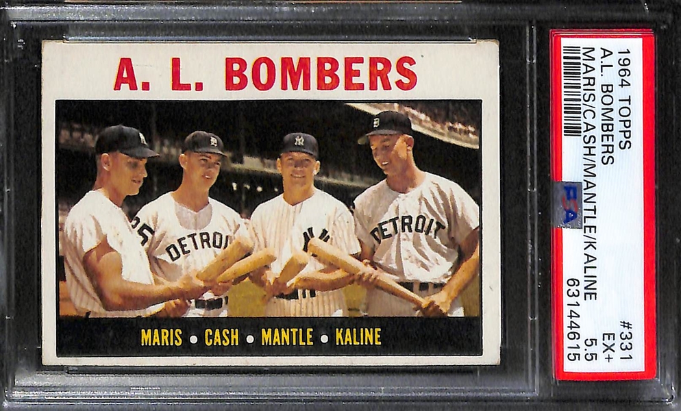 Mickey Mantle Graded Lot - 1966 #50 (PSA 4), 1964 AL Bombers #331 (PSA 5.5)