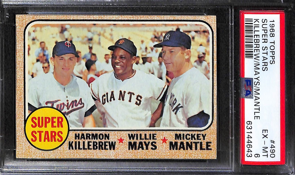 Mickey Mantle Graded Lot - 1968 #280 (PSA 3), 1968 Super Stars Mantle/Mays/Killebrew #490 (PSA 6)