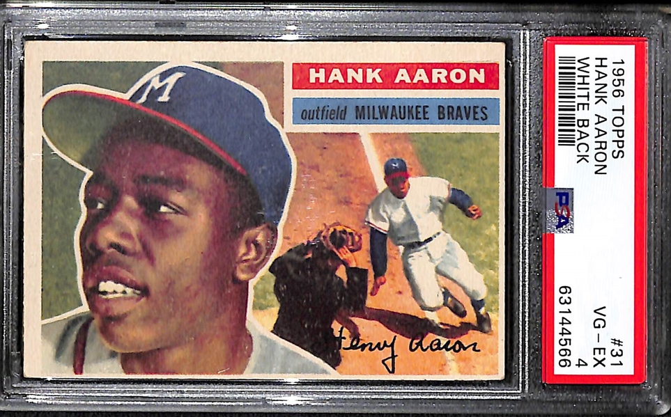 1956 Topps Hank Aaron #31 Graded PSA 4 VG-EX
