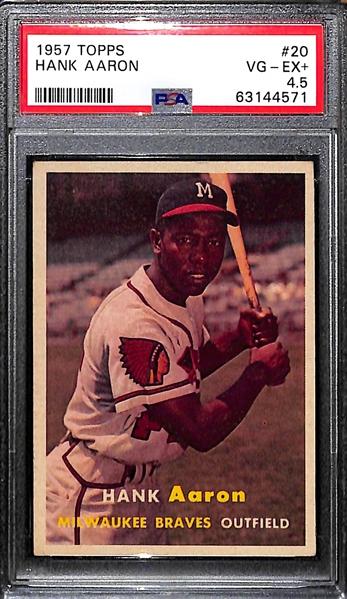 1957 Topps Hank Aaron #20 Graded PSA 4.5 VG-EX+
