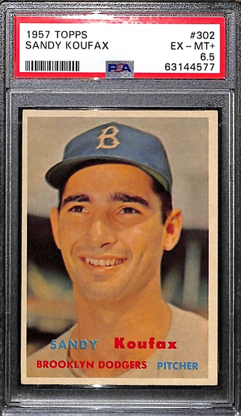 1957 Topps Sandy Koufax #302 Graded PSA 6.5 EX-MT+