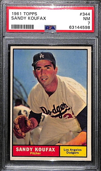 1961 Topps Sandy Koufax #344 Graded PSA 7 NM