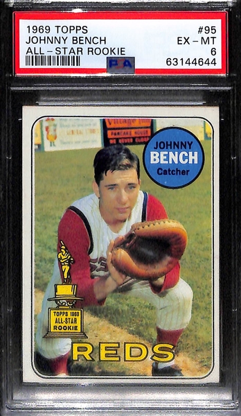 Graded Card Lot - 1965 Sandy Koufax #300 PSA 6, 1966 Pete Rose #430 PSA 6, 1969 Johnny Bench #95 PSA 6